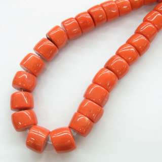 9x11 11x15mm Graded Size Bamboo Coral Orange Rondelle 15L Beads 