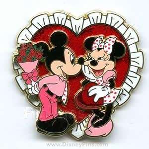   Pin 43908 Valentines Day Gift Exchange (Mickey & Minnie) Glitter/3d