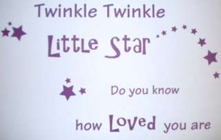Twinkle Twinkle Little Star Nursery Wall Sticker Baby  