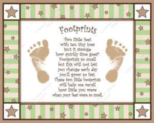 Twinkle Little Star Babys Footprints with Poem  