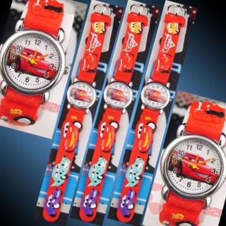 10pcs Cartoon pixar Car Childrens Wrist Watches red  
