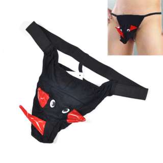 Mens Wild Red Rhino Face Trunk Thong Pouch G String  