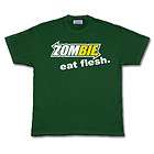 ZOMBIE EAT FLESH geek/gamer living dead/death punk funny T shirt XL