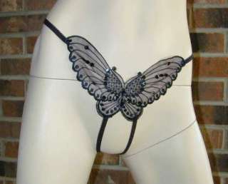 GREAT VALUE 2 Pairs Sheer & Sensuous Butterfly Crotchless Thongs 
