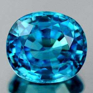 00 Ct. Clean Oval Natural Gem Blue Zircon Cambodia  