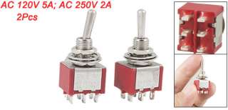 Pcs 3 Position ON OFF ON DPDT Toggle Switches Red  