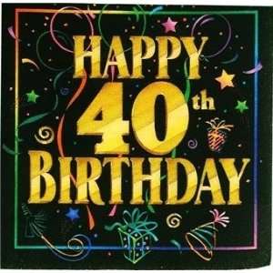  Birthday Brilliance Party Beverage Napkins   40th 16 Pack 