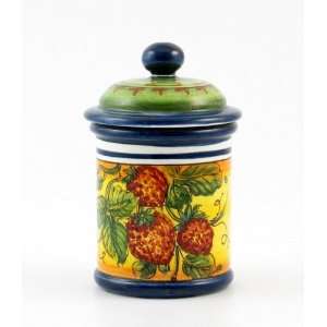  Hand Painted Italian Ceramic 6 inch Canister Campagna 