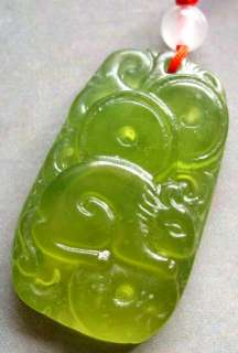 Green Jade Chinese Zodiac Lucky Rat Amulet Pendant  