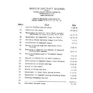   440 Aircraft Engine Service Bulletins Manual Ranger Engines Books
