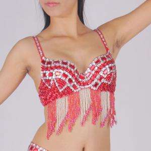 BT】newest belly dance costume crystal sequence bra top fringes 
