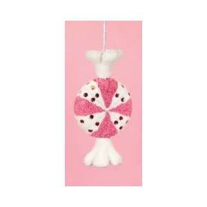  10.5 Candy Fantasy Pink and White Beaded Peppermint Candy 