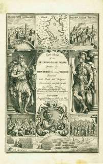 RARE FRONTISPIECE   PELOPONESSIAN WARRE,THUCYDIDES,1648  