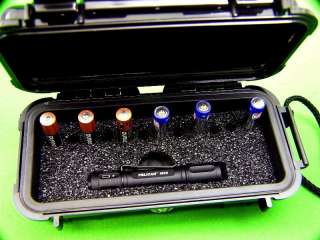 Pelican 1030 Case insert holds 1910 LED flashlight and AAA battery 