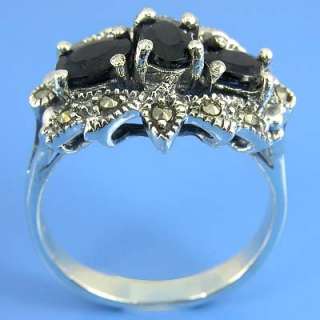  Natural Marcasite and Natural Blue Sapphire Ring (YSR 199)  