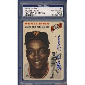  1954 Topps Monte Irvin Autographed/Signed Card PSA/DNA 