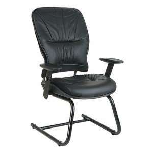  Office Star SPACE  Leather Guest Chair w/ Sled Base 
