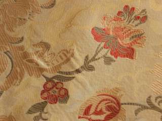 SCALAMANDRE 100%SILK LAMPAS LOUIS XV RED GOLD BTY  