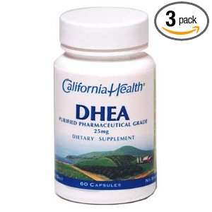  California Health DHEA, 25mg, 60 Capsules (Pack of 3 