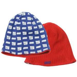  New York Giants Allover / Ribbed Reversible Winter Knit 