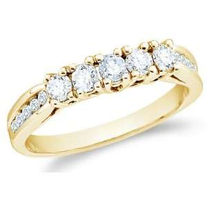   Five Diamond Ladies Womens 5 Stone Wedding or Anniversary Ring Band