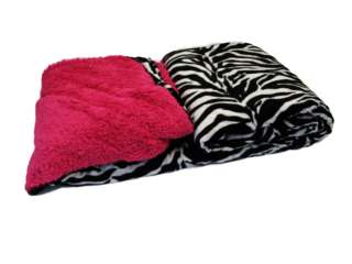   Plush Pile Mink Suede Blanket Warm Soft & Light, Zebra Pink  