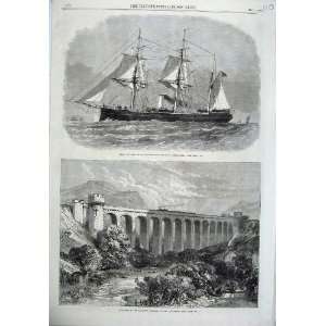  Steam Ship Wyvern 1865 Knucklass Viaduct Wales Railway 