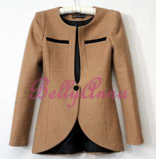 Elegant OL High Quality Slim Cut Wool Jacket Blazer Suit Coat Outwear 