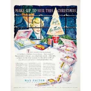 1950 Ad Max Factor Hollywood Makeup Christmas Magic Vanity Lipstick 