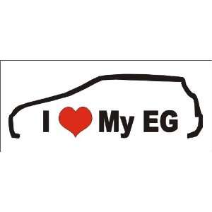  I love my EG vinyl decal sticker, White