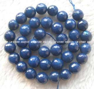 10mm Blue Agate Faceted Round Beads 15  