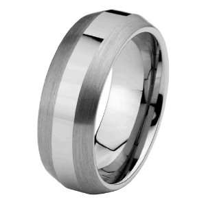 8mm Cobalt Free Tungsten Carbide COMFORT FIT Wedding Band Ring for Men 