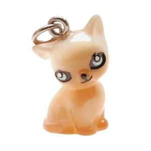  Roly Polys 3 D Hand Painted Resin Siamese Cat Charm, Qty 1 