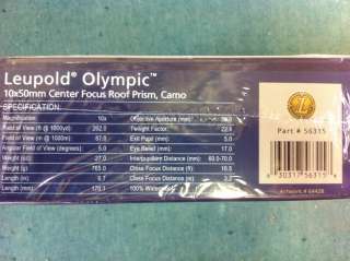 Leupold Olympic 10x50 Binoculars Timber Camo   56315  