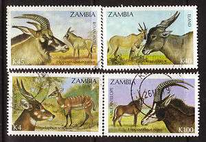 ZAMBIA 1992 ANTELOPES Sc#574/7 POSTALLY USED SET #114  
