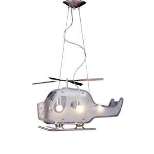  Helicopter Three Light Chandelier in Satin Nickel