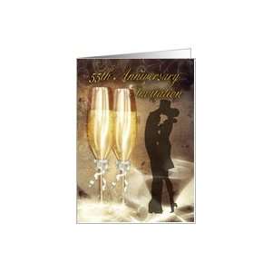 55th Wedding Anniversary Invitation Card   Champagne Card 