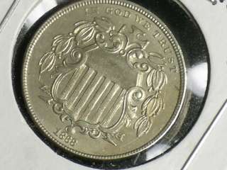 1868 AU Shield Nickel   Nice (1111 43)  