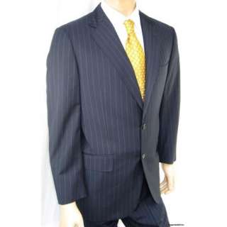 Brooks Brothers $895 Mens 44 R Suit Navy *Italian* Pinstripe Modern 