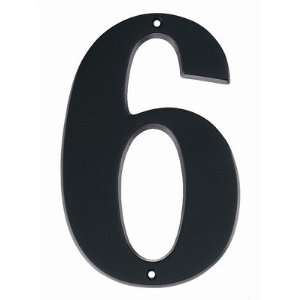  Figured House Numbers Finish Matte Black, Number 6, Size 