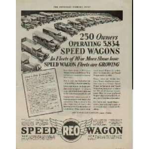 250 Owners Operating 5,834 SPEED WAGONS.  1928 REO SPEED WAGON Ad 