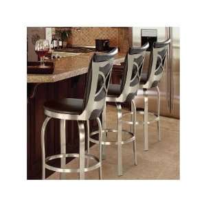  Tuscany I Armless Bar Stool in Brushed Steel with 
