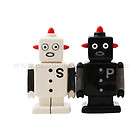 ROBOTS BLACK AND WHITE SALT AND PEPPER SHAKER SET