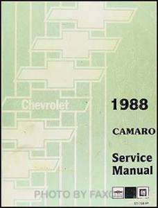 1988 Chevy Camaro Repair Manual 88 Z28 Z 28 Berlinetta  