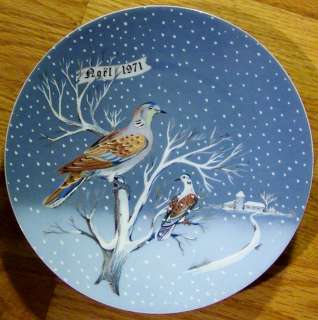 1971 HAVILAND LIMOGES 12 DAYS OF CHRISTMAS PLATES # 2 TWO TURTLE DOVES 