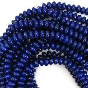  6x10mm jade rondelle beads 16 strand blue