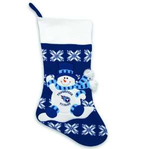 24 NFL Tennessee Titans Knit Snowman & Snowflake Christmas Stocking