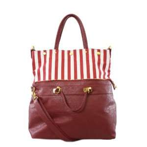  Nila Anthony Red Stripes Flap Over Bag