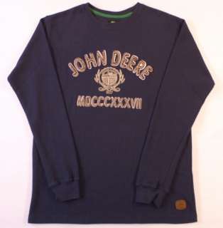 John Deere XL Navy Thermal Shirt Farm 1837 NWT $36.00  