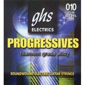 GHS Electric Guitar Progressives Roundwound Light, .010   .046, Plain 